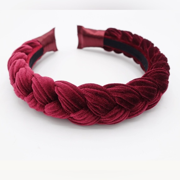 Velvet Braided Headband 🍷 | Red Wine | New - Picture 1 of 7